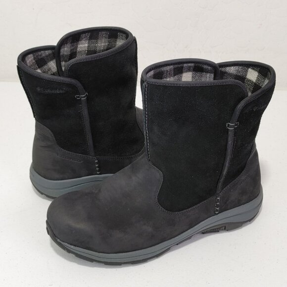 Columbia Bangor Slip Omni-Heat Winter Boot In Black Nubuck And Suede Leather... - Picture 6 of 11